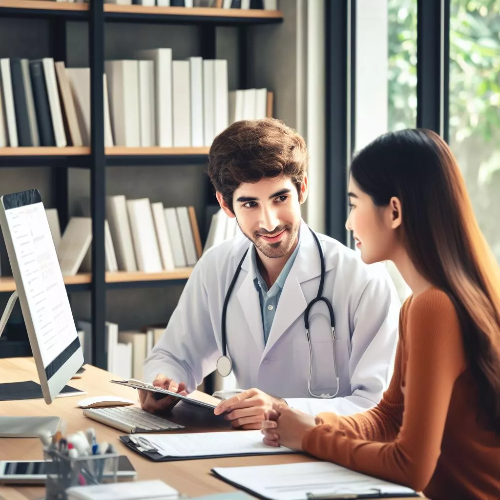 Врач консультирует пациента о процедуре